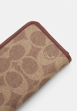 Best deal 😀 Coach 🧥 COATED SIGNATURE SMALL ZIP AROUND CARD CASE - Wallet - Tan Rust 🎉 -Coach Sales 0010db44e60842248fd52144b61fd7ef
