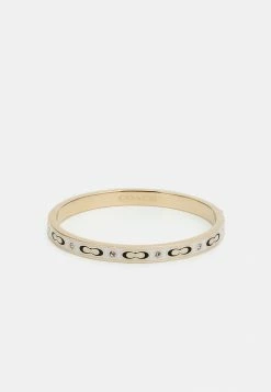 Coupon 👍 Coach SIG C STONE HINGED BANGLE - Bracelet - Gold-coloured/chalk ⭐