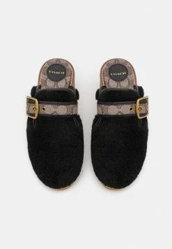 Cheapest 🔔 Coach DYLAN SHEARLING - Heeled Mules - Black/oak 😀 -Coach Sales 077cba33a1c342f0959b3b2bc927eba6