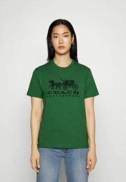 Deals ⭐ Coach EVERGREEN HORSE AND CARRIAGE TEE - Print T-shirt - Dark Pine 🛒
