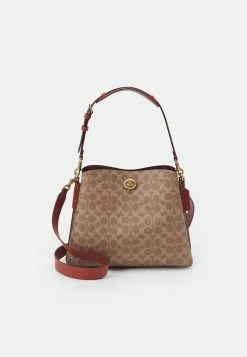 Flash Sale 🔥 Coach SIGNATURE WILLOW SHOULDER BAG - 👜 Handbag - Tan/rust ❤️