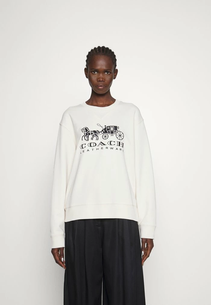 Flash Sale ✨ Coach EVERGREEN HORSE AND CARRIAGE CREWNECK - Sweatshirt - Chalk 🎉 1 Flash Sale ✨ Coach EVERGREEN HORSE AND CARRIAGE CREWNECK - Sweatshirt - Chalk 🎉
