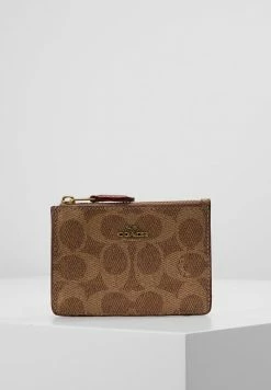 Promo ❤️ Coach MINI SKINNY COLORBLOCK 🧥 COATED SIGNATURE - Wallet - Tan Rust 👏