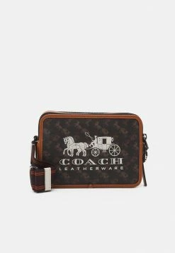 Best Sale 🔔 Coach CHARTER CROSSBODY HORSE AND CARRIAGE 🧥 COATED - Across Body Bag - Truffle/chalk 🧨