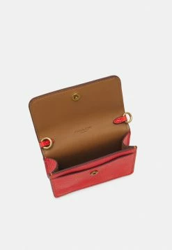 Coupon 👏 Coach POLISHED PEBBLED HALF FLAP CARD CASE - Wallet - Red Orange 😍 -Coach Sales 47207b9c28e94c51a961207a0df37d71
