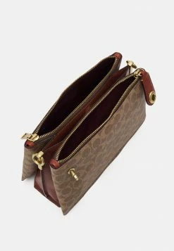 Brand new ❤️ Coach SIGNATURE DOUBLE ZIP SHOULDER - 👜 Handbag - Tan/rust/nordstrom ✨ -Coach Sales 5091d5999ec0486e9581af8904c65aac