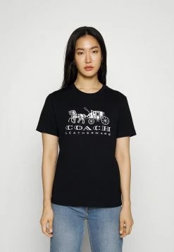 Promo 🌟 Coach EVERGREEN HORSE AND CARRIAGE TEE - Print T-shirt - Black 🥰
