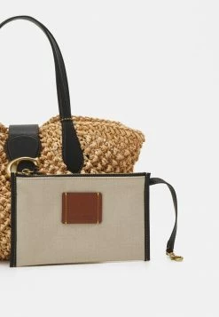 Coupon 🛒 Coach SMALL POPCORN TEXTURE TOTE SET - 👜 Handbag - Natural/black ✔️ -Coach Sales 5f2cd822a32d481c9124ba75f957be56