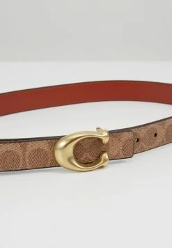Best Sale 🌟 Coach SCULPTED 🧥 COATED REVERSIBLE SIGNATURE BELT - Belt - Tan/rust 😍 -Coach Sales 5f7eb19afc9f4b9d9fc36996e121da7a