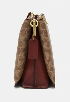 Brand new ❤️ Coach SIGNATURE DOUBLE ZIP SHOULDER - 👜 Handbag - Tan/rust/nordstrom ✨ -Coach Sales 6121a8f31ad441429333f04a051ed079