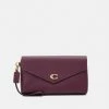 Best Pirce 🔥 Coach CROSSGRAIN WRISTLET - Clutch - Deep Berry 👏