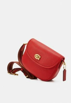 New 🔔 Coach POLISHED PEBBLE WILLOW SADDLE BAG - Across Body Bag - Sport Red ⌛ -Coach Sales 6d5040d6ac3446a893f33fed79defff0