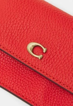 Coupon 👏 Coach POLISHED PEBBLED HALF FLAP CARD CASE - Wallet - Red Orange 😍 -Coach Sales 6f5c5d3a049948fc8dbd4cdd6602091a
