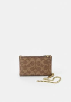 Cheapest 🛒 Coach SIGNATURE ZIP CHAIN CARD CASE - Wallet - Tan/rust 🌟