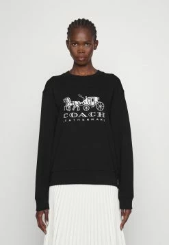New 🤩 Coach EVERGREEN HORSE AND CARRIAGE CREWNECK - Sweatshirt - Black 🥰