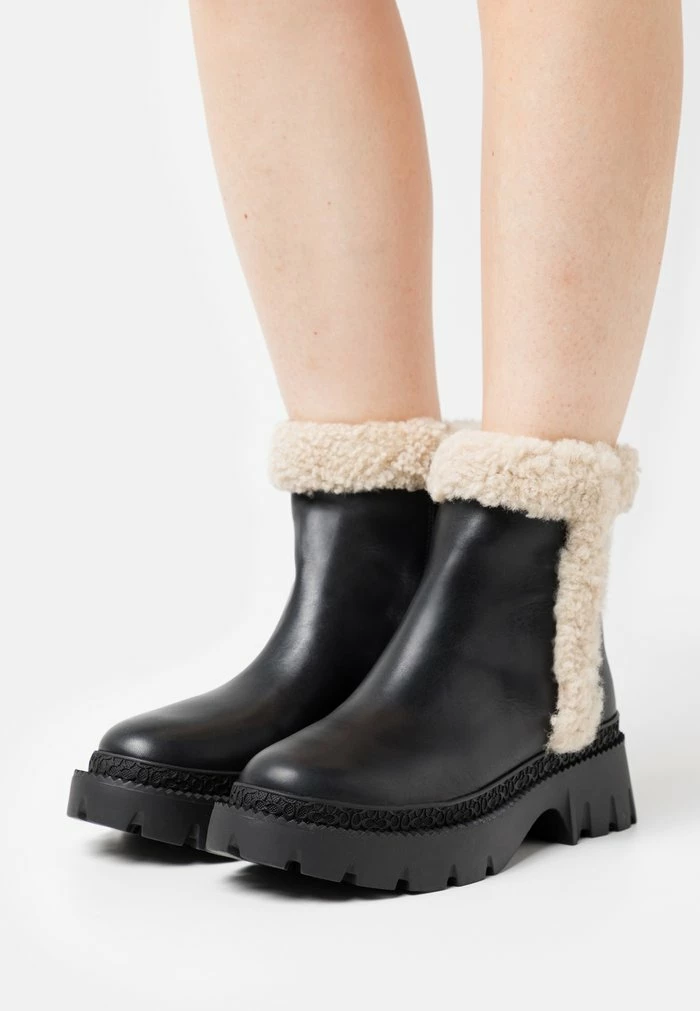 Promo 💯 Coach JANE BOOTIE - Platform Ankle 🥾 Boots - Black/natural ❤️ 1 Promo 💯 Coach JANE BOOTIE - Platform Ankle 🥾 Boots - Black/natural ❤️