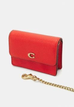 Coupon 👏 Coach POLISHED PEBBLED HALF FLAP CARD CASE - Wallet - Red Orange 😍 -Coach Sales a1fb3d6b00f64780b7c8aea089b6a887