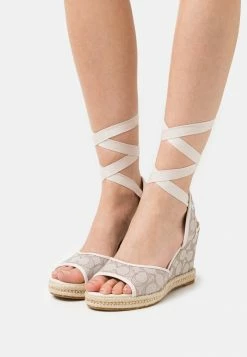 Buy 🌟 Coach PAGE WEDGE - Platform 🩴 Sandals - Stone/chalk ✨