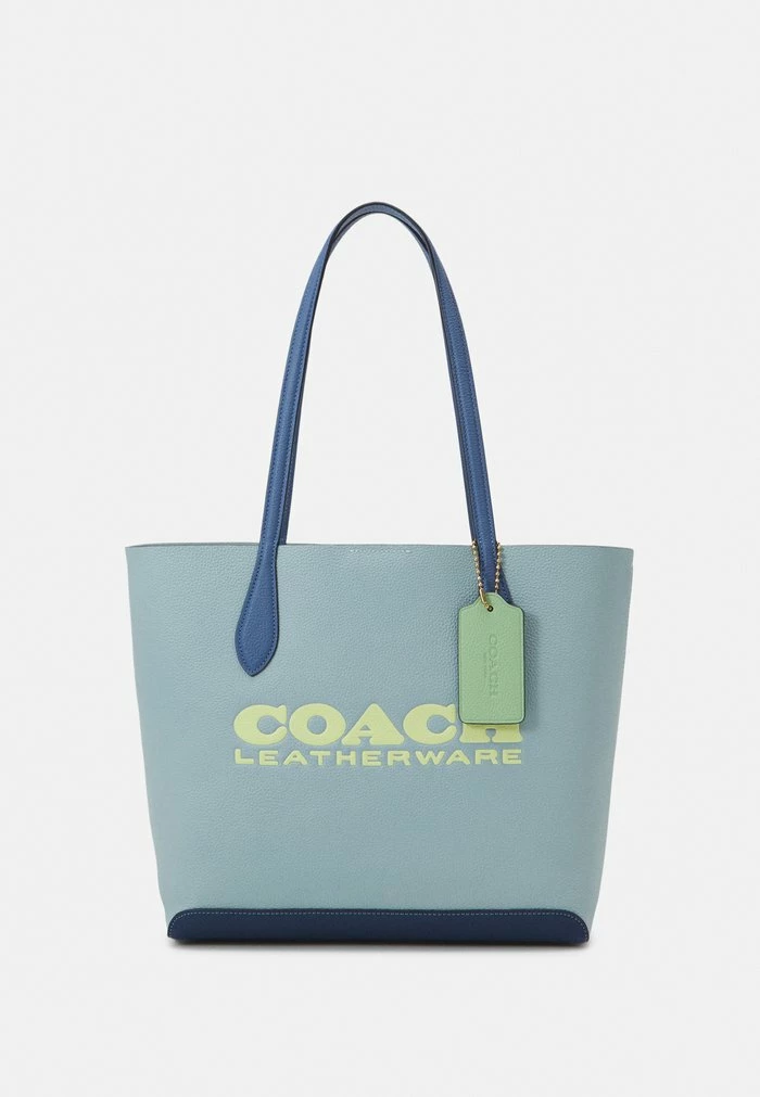 Outlet 😍 Coach COLORBLOCK KIA TOTE - 👜 Handbag - Aqua Multi 🤩 1 Outlet 😍 Coach COLORBLOCK KIA TOTE - 👜 Handbag - Aqua Multi 🤩