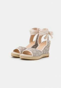 Buy 🌟 Coach PAGE WEDGE - Platform 🩴 Sandals - Stone/chalk ✨ -Coach Sales cf98d831de1c48a7bcbef67eddc4407b