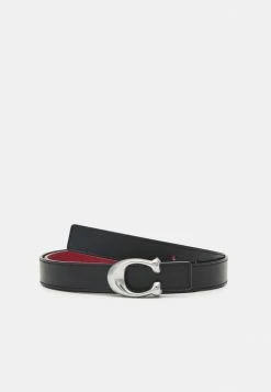 Cheap 🧨 Coach SCULPTED REVERSIBLE BELT - Belt - Black/red 🎉