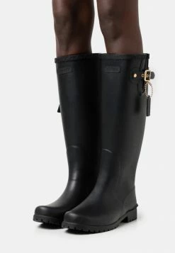 Best deal ⌛ Coach RILEY RAIN BOOT - Wellies - Black 😉