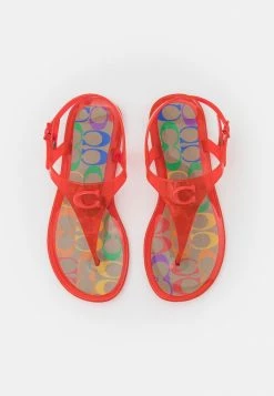 Buy 😉 Coach NATALEE - T-bar 🩴 Sandals - Red Orange 💯 -Coach Sales d46aea0df50d46e3a08bec0d79ae7b80