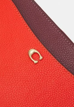 Brand new 🛒 Coach COLORBLOCK ZIP WRISTLET - Wallet - Red Orange Multi 👍 -Coach Sales d91e8007b136496cb082861ce4cc604b