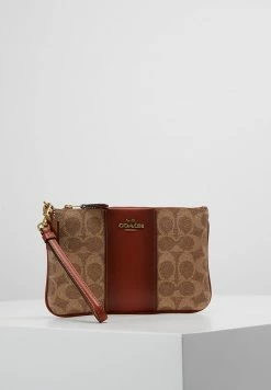 Cheap 🔥 Coach 🧥 COATED SMALL WRISTLET - Wallet - Tan Rust 💯