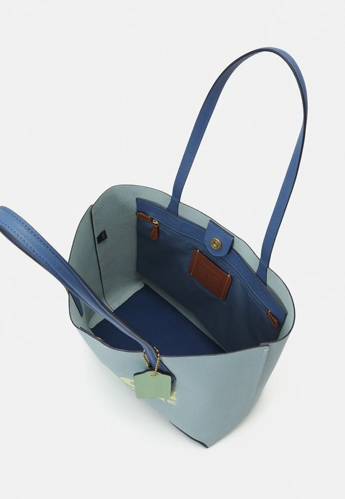 Outlet 😍 Coach COLORBLOCK KIA TOTE - 👜 Handbag - Aqua Multi 🤩 3 Outlet 😍 Coach COLORBLOCK KIA TOTE - 👜 Handbag - Aqua Multi 🤩 - Image 3