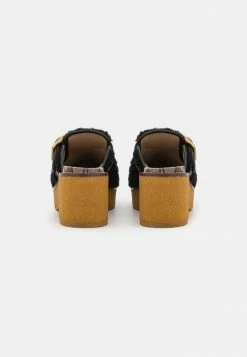 Cheapest 🔔 Coach DYLAN SHEARLING - Heeled Mules - Black/oak 😀 -Coach Sales ec306acc500e4f71bc07ffd93a88daf8