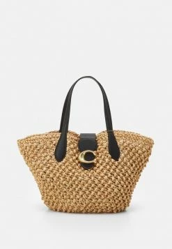 Coupon 🛒 Coach SMALL POPCORN TEXTURE TOTE SET - 👜 Handbag - Natural/black ✔️