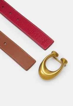 Hot Sale 😍 Coach SCULPTED REVERSIBLE BELT - Belt - Saddle/red ✔️ -Coach Sales fc222de0bc584155acaf4a3e8db1810e